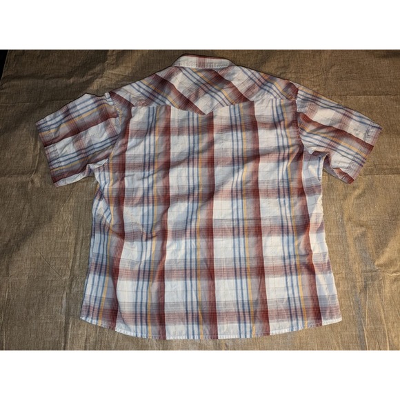 Rustler by Wrangler Men’s Xl plaid pearl snap - Picture 3 of 7